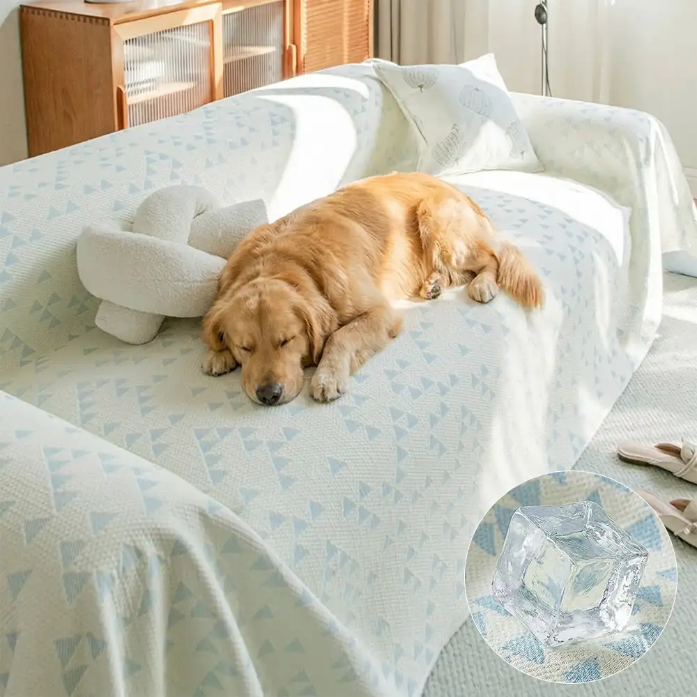 Triangle Star Cooling Ice Silk Breathable Comfort Sofa Blanket Couch Cover