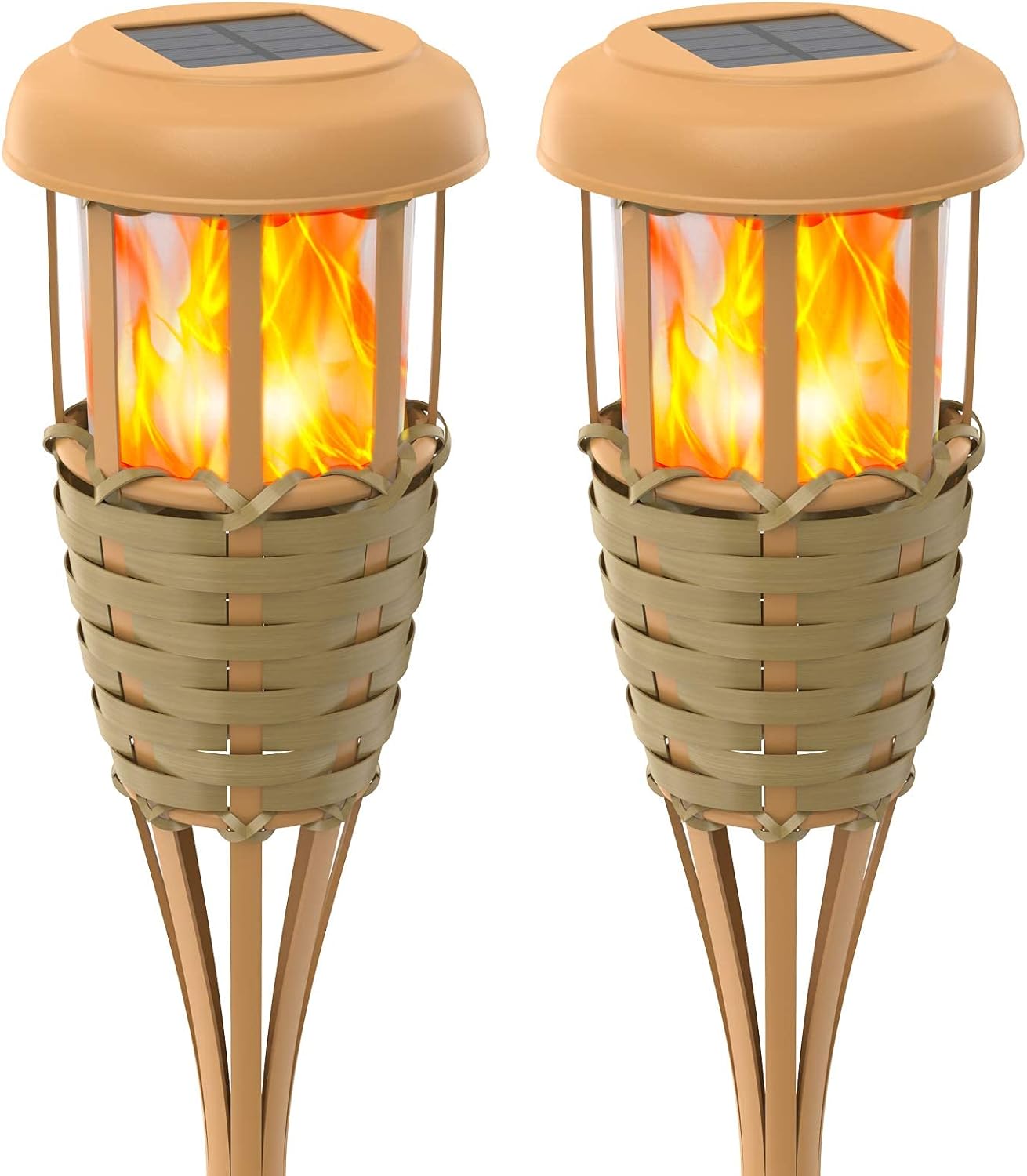 Solar Outdoor Lights, Solar Torch Lights Outdoor Flickering Flame, Outdoor Decorations for Patio Path Yard - 6 Pack