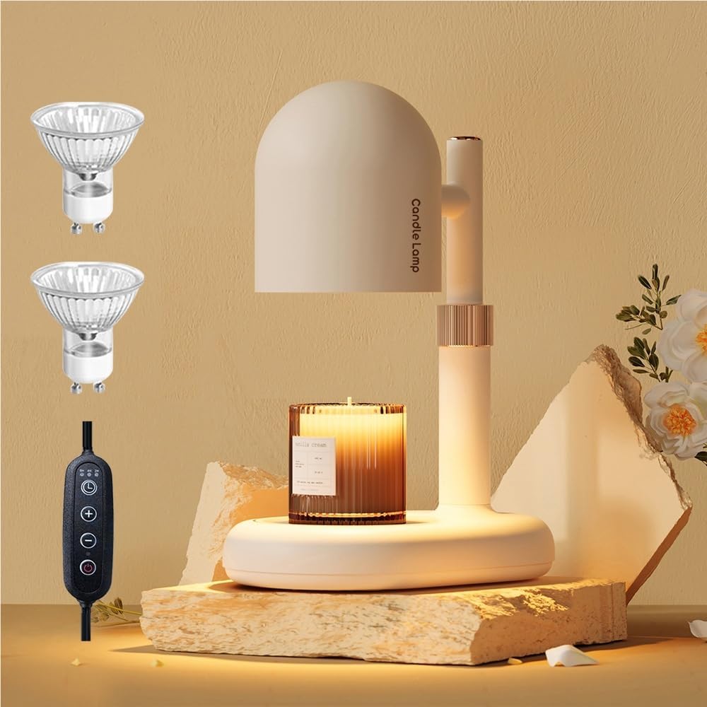 Candle Warmer Dimmable Light Control Warmer Melting Candle Lamp Wax for Bedroom Halogen Bulb for Scented Aroma Candle(US Plug)
