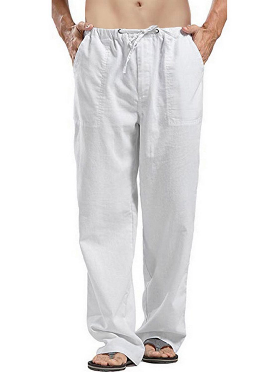 Men’s Full Size Drawsting Straight Leg Pants Plus Size