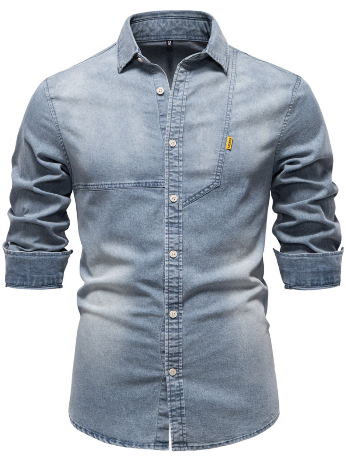 Men’s Button Down Collared Neck Denim Shirt