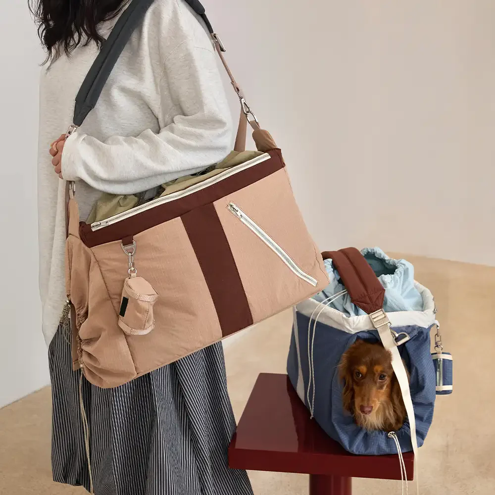 Vintage Breezy Outdoor Waterproof Dog Cat Carrier Large-Capacity Travel Pet Carrier Bag