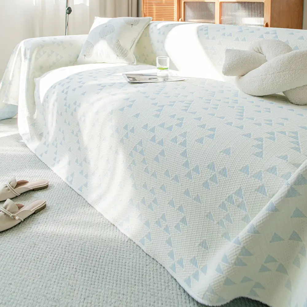 Triangle Star Cooling Ice Silk Breathable Comfort Sofa Blanket Couch Cover