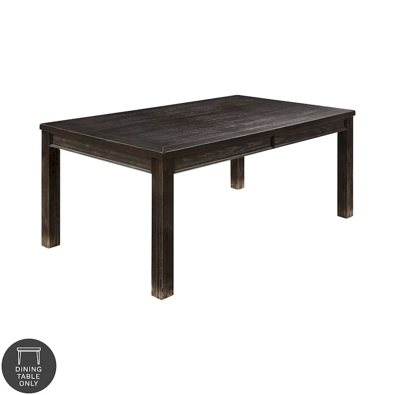 Rectangular Solid Wood Dining Table – Antique Black