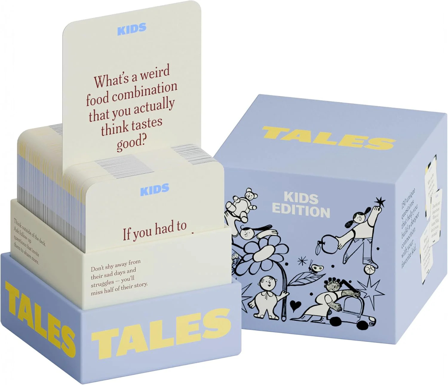 TALES 150 Conversation Cards, Kids Edition, Fun Family Games for Kids, Perfect for Dinners, Road Trips, Classrooms & Game Nights, Gifts & Gatherings, Conversation Starters to Spark Creativity