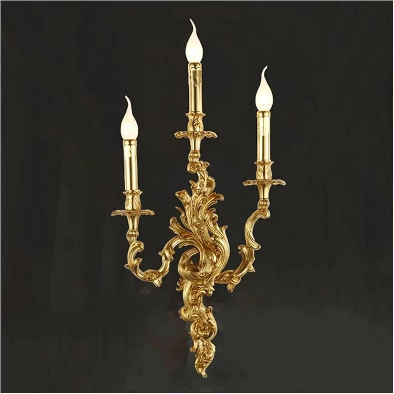 Copper Candle Wall Lamp Living Room Dining Room Bedroom Bedside Light Aisle Atmospheric Villa Lighting Modern(Cool White,36 * 72cm)