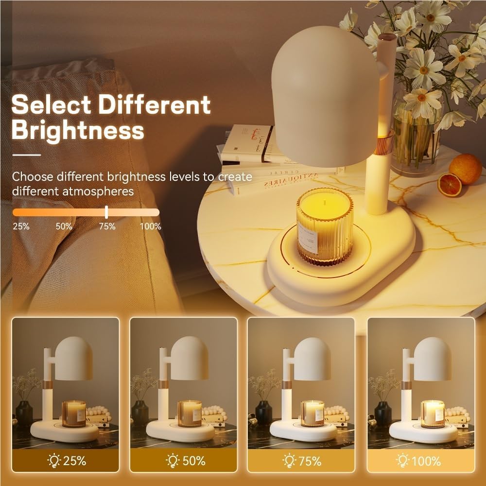 Candle Warmer Dimmable Light Control Warmer Melting Candle Lamp Wax for Bedroom Halogen Bulb for Scented Aroma Candle(EU Plug)