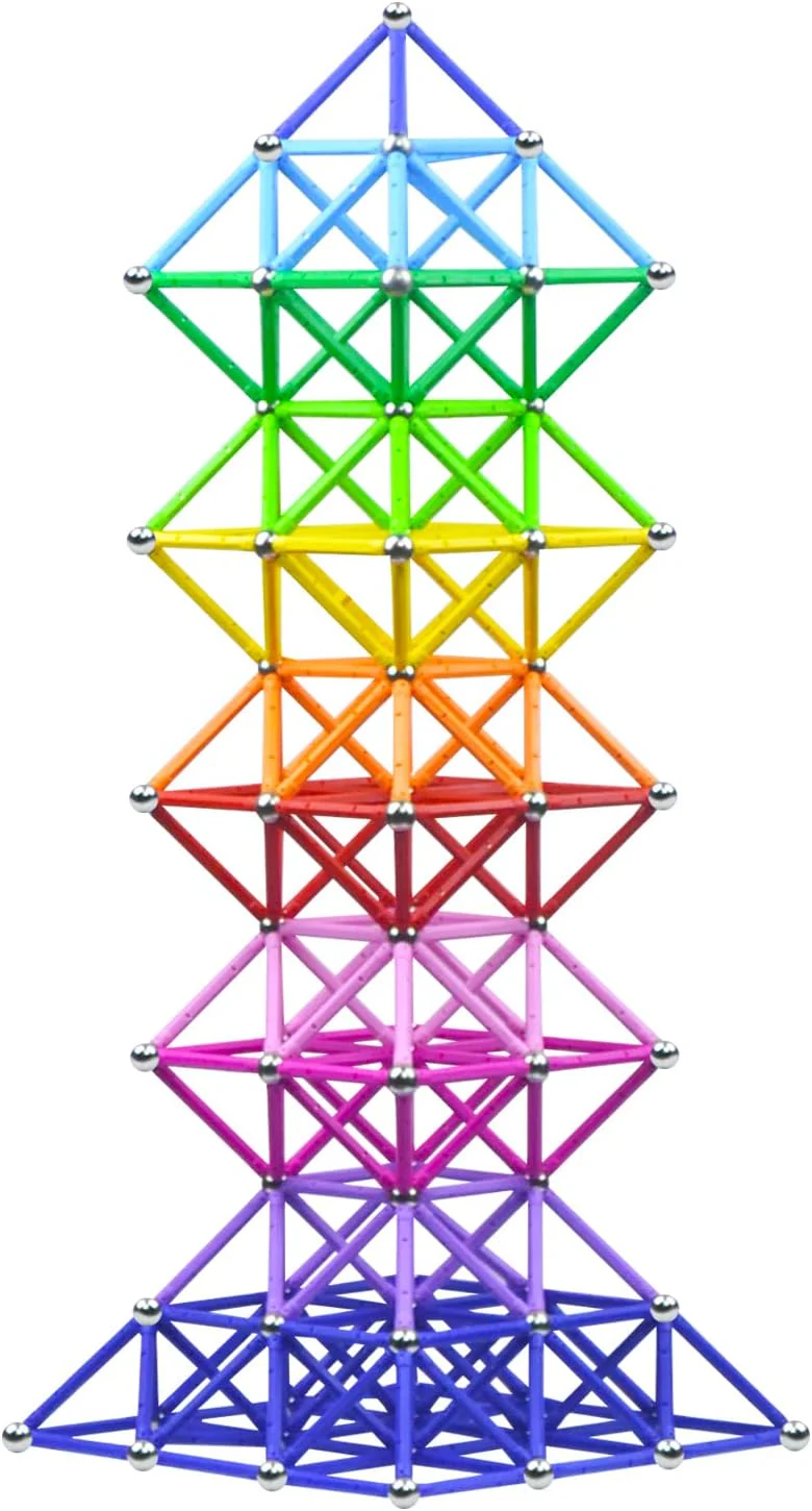 160pcs Magnetic Building Blocks Set - 2.3 Sticks and Non-Magnetic Balls 3D STEM Toy with Storage Bag