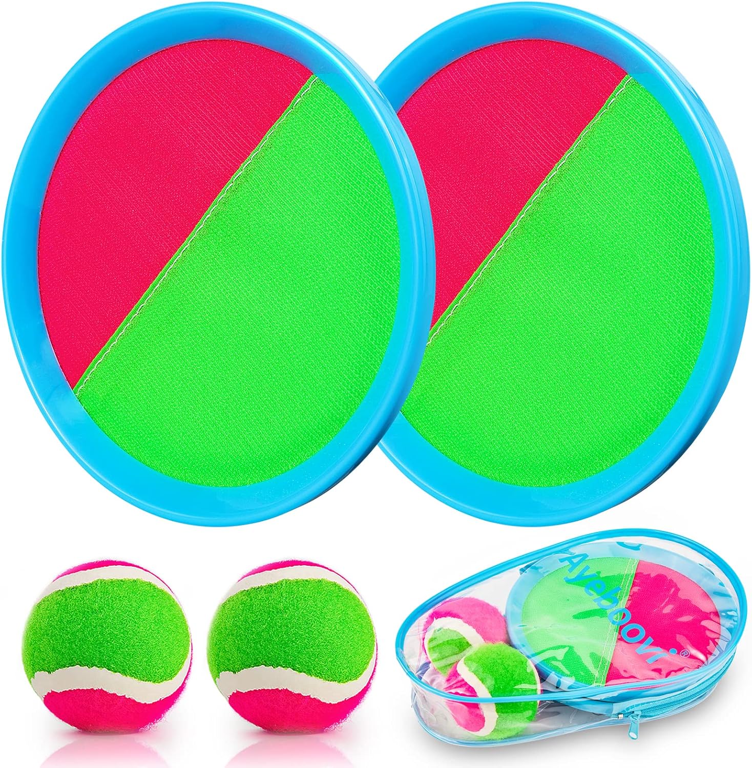 Upgraded Toss and Catch Ball Game Set - Outdoor Yard and Beach Toys for Kids Ages 3-12