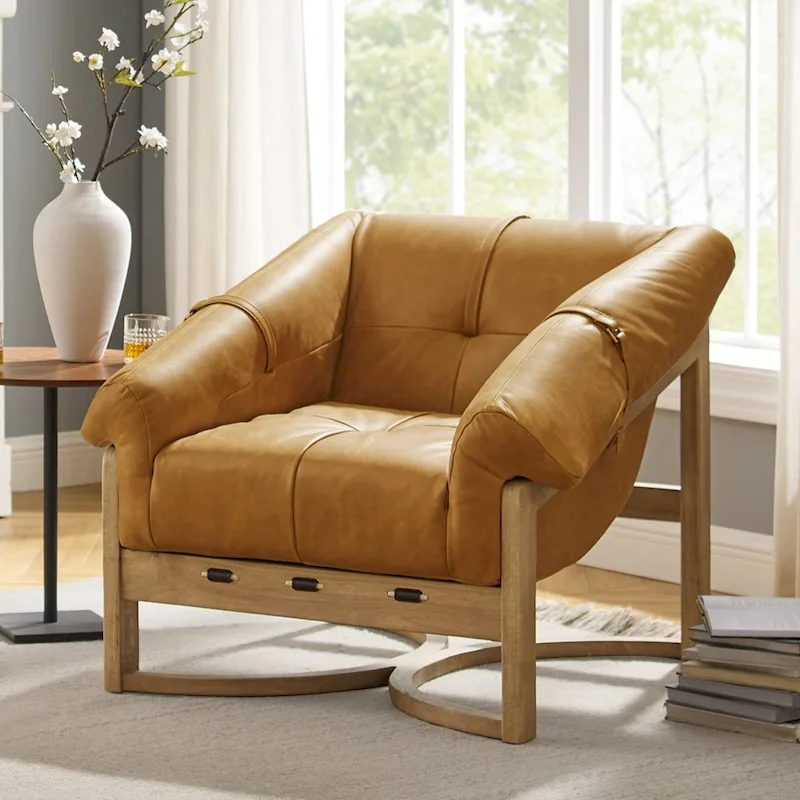 Lounge Chair with Leather or Fabric Upholstery
