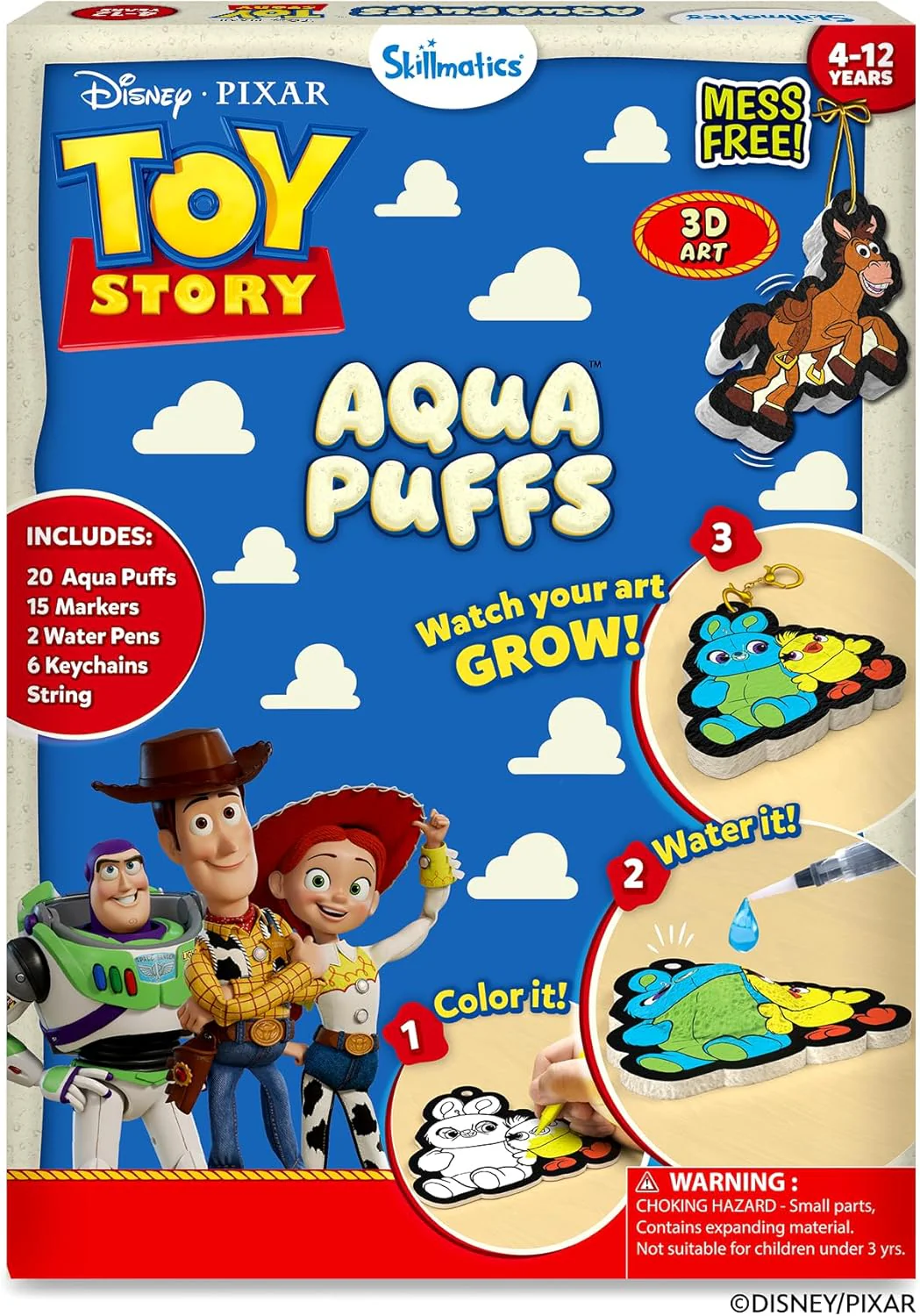 3D Magic Pop-Up Art Kit - Princesses & Unicorns Mess-Free Paint by Number Craft for Kids Ages 4-10