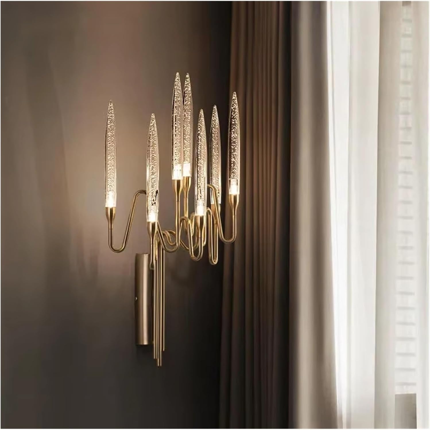 Modern Crystal Sconce for Bedroom Bedside Fashion Candle Wall Lamp Luxury Indoor Lustre Gold Led Home Decor,Practical Wall Lamp,Warm Light