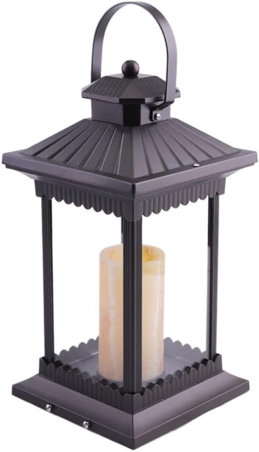 Creative Outdoor Candle Wind Light Waterproof Lawn Lamp Garden Villa Garden Lamp Outdoor Street Lamp Landscape Floor Lamp,Outdoor Post Lights with Post Bronze Fixtures Lights Fixture (Warm light Mediu