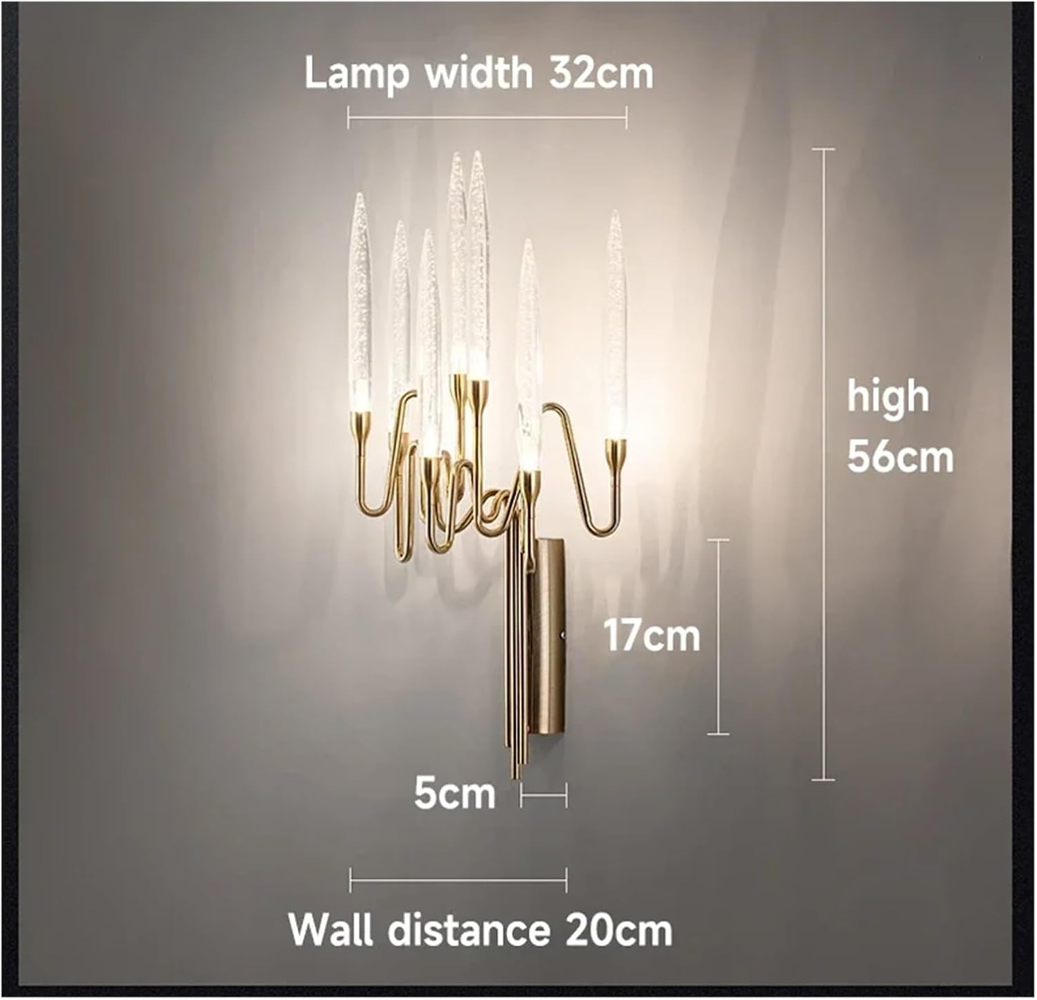 Modern Crystal Sconce for Bedroom Bedside Fashion Candle Wall Lamp Luxury Indoor Lustre Gold Led Home Decor,Practical Wall Lamp,Warm Light