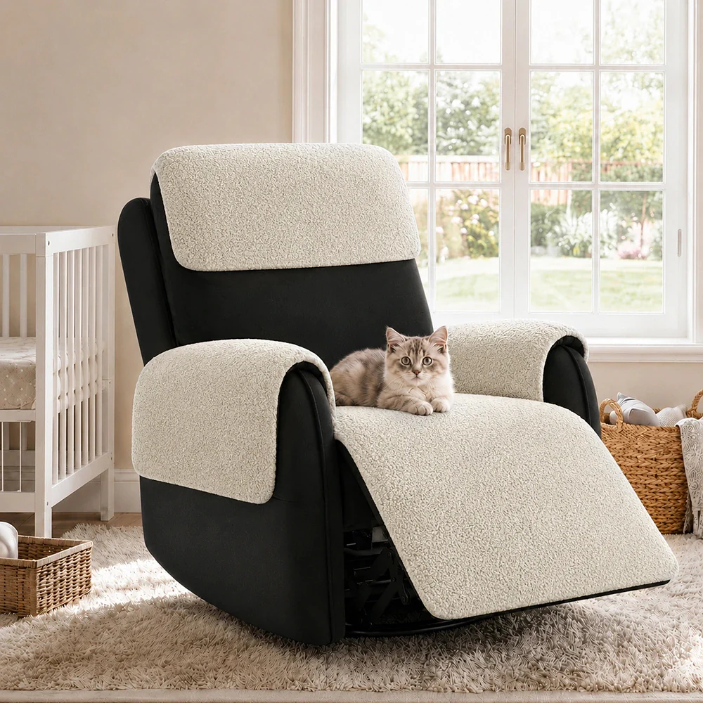 All-Season Breathable Chenille Scratch-Resistant Recliner Slipcover