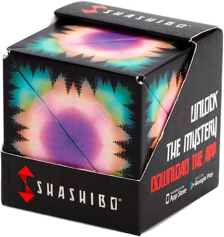 Shashibo Shape Shifting Box - Award-Winning STEM Fidget Toy with Ultra Strong Magnets - Puzzle Cube Transforms Into 100+ Shapes, Perfect Sensory Gift for Kids, Teens, and Adults (Spaced Out)