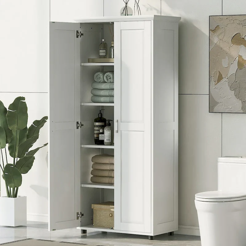 Storage Cabinet with Two Doors and Adjustable Shelf