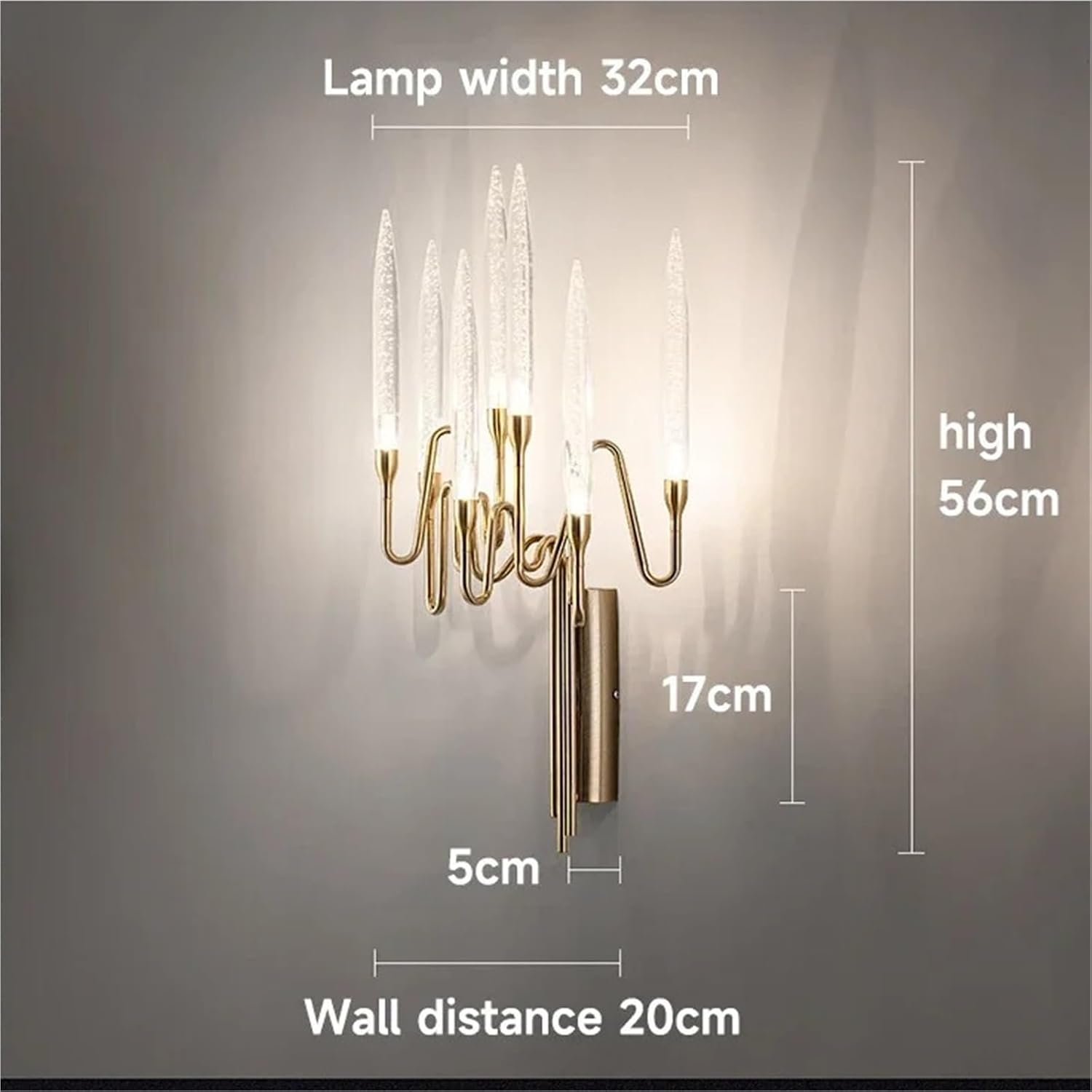 Modern Crystal Wall Sconce for Bedroom Bedside Candle Wall Lamp Luxury Indoor Lustre Golden Led Home Decor Light Pretty(Warm White (2700-3500K))