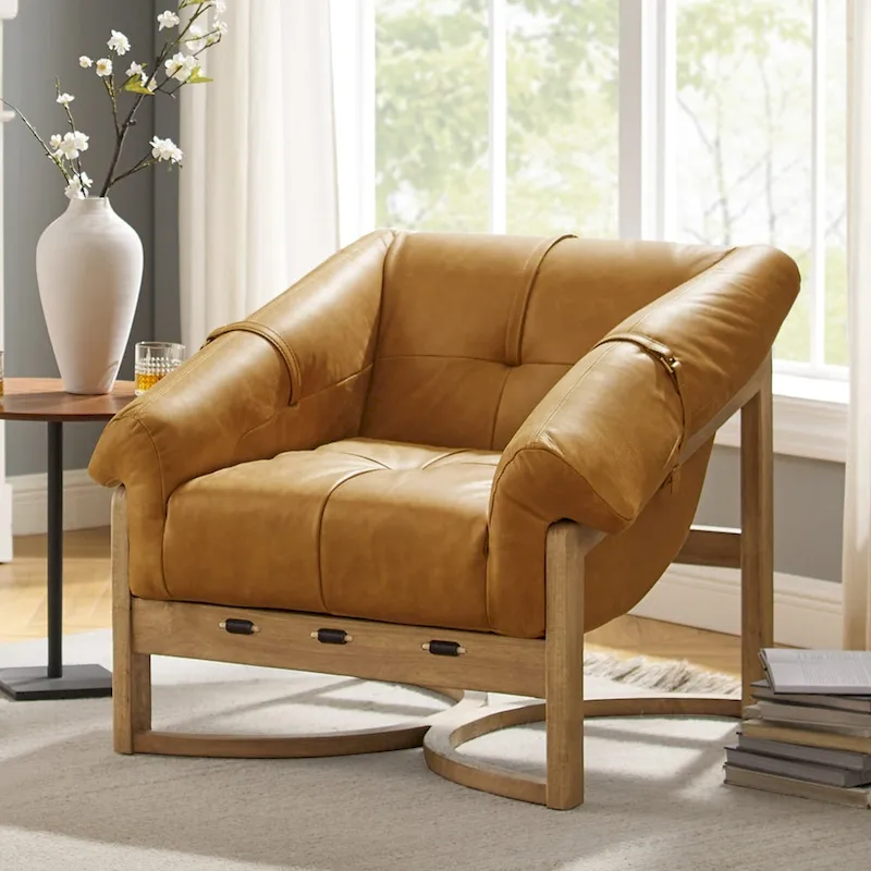 Lounge Chair with Leather or Fabric Upholstery
