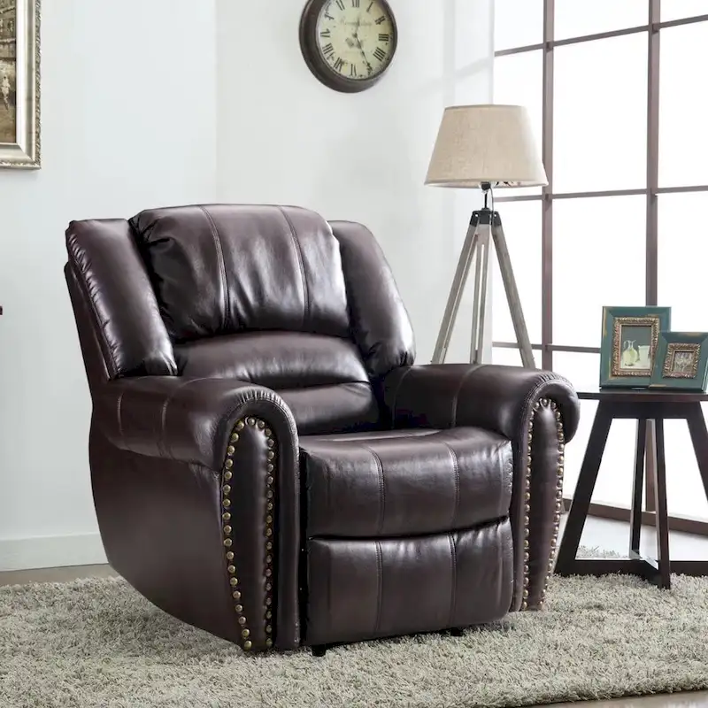 Manual Recliner Chair with Padded Armrests