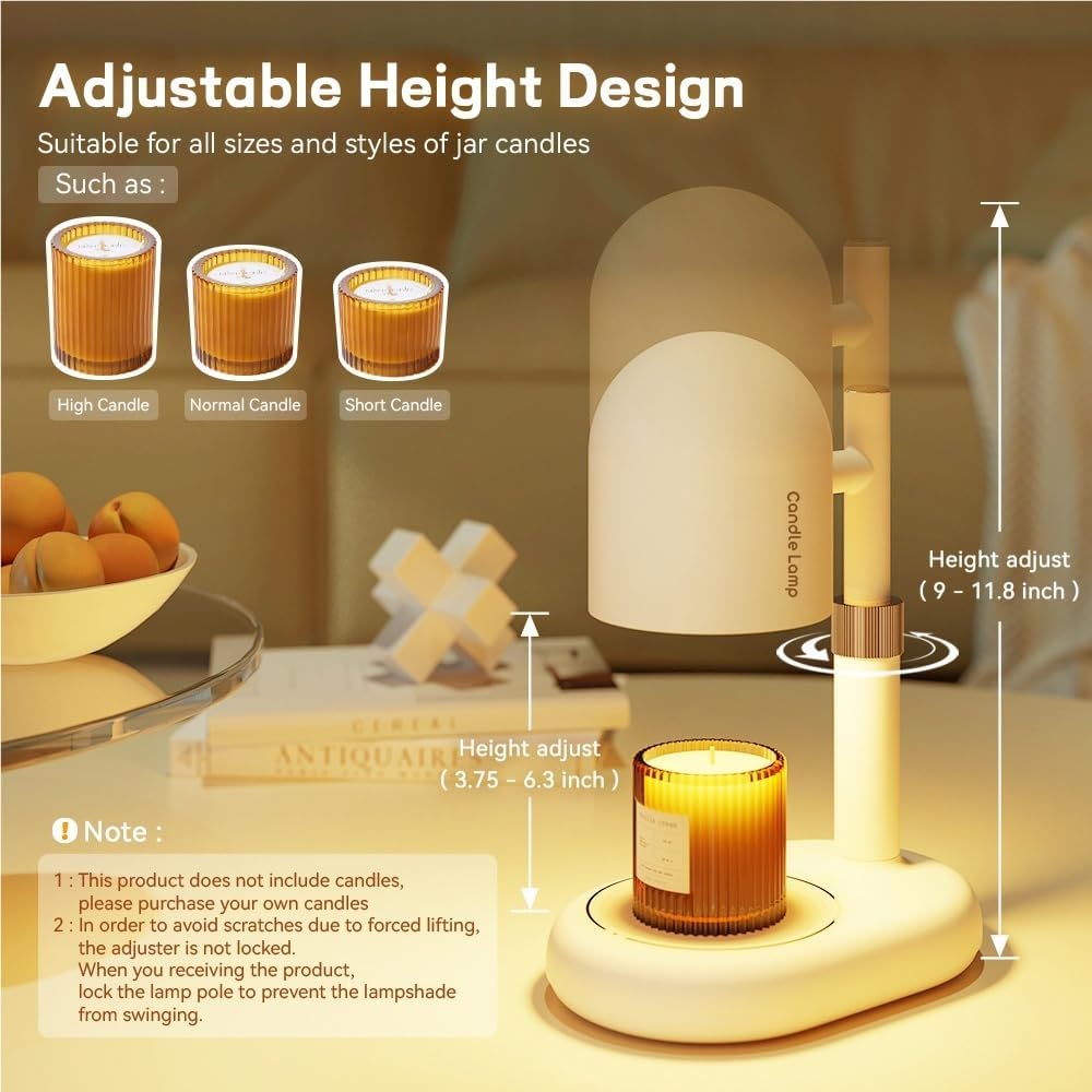 Candle Warmer Dimmable Light Control Warmer Melting Candle Lamp Wax for Bedroom Halogen Bulb for Scented Aroma Candle(EU Plug)