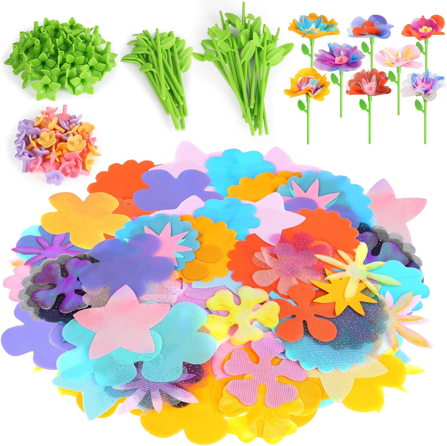 beefunni Flower Bouquet Craft Kits, DIY Arts and Crafts for Kids 4-6-8, Upgrade Colorful Flowers Toys for 4 5 6 7 8+Year Old Girl Birthday Gifts Ideas, Mothers Day Gifts for Mom, Gift for Kids Toddler