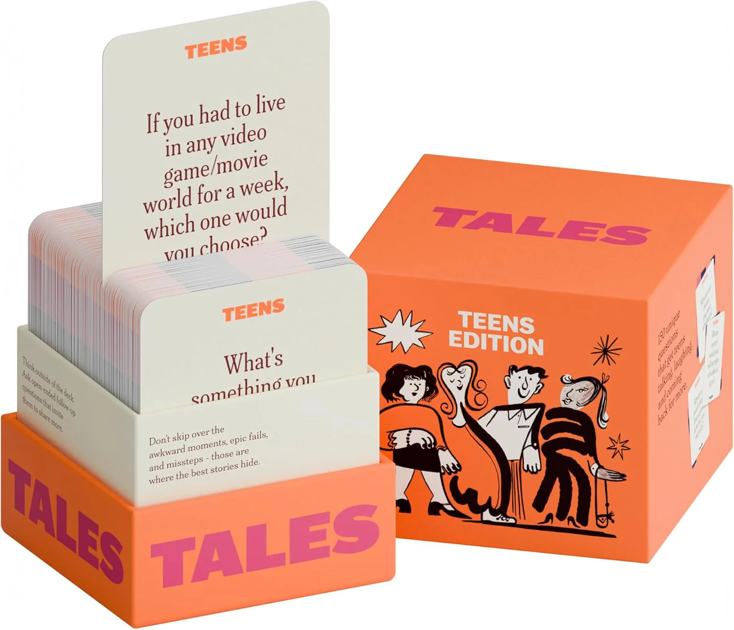 TALES 150 Conversation Cards, Kids Edition, Fun Family Games for Kids, Perfect for Dinners, Road Trips, Classrooms & Game Nights, Gifts & Gatherings, Conversation Starters to Spark Creativity