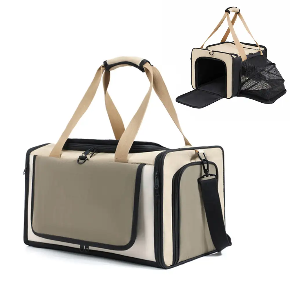 Airline Approved Outdoor Portable Breathable Large-Capacity Expandable Cat Carrier Bag