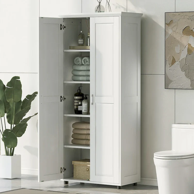Storage Cabinet with Two Doors and Adjustable Shelf