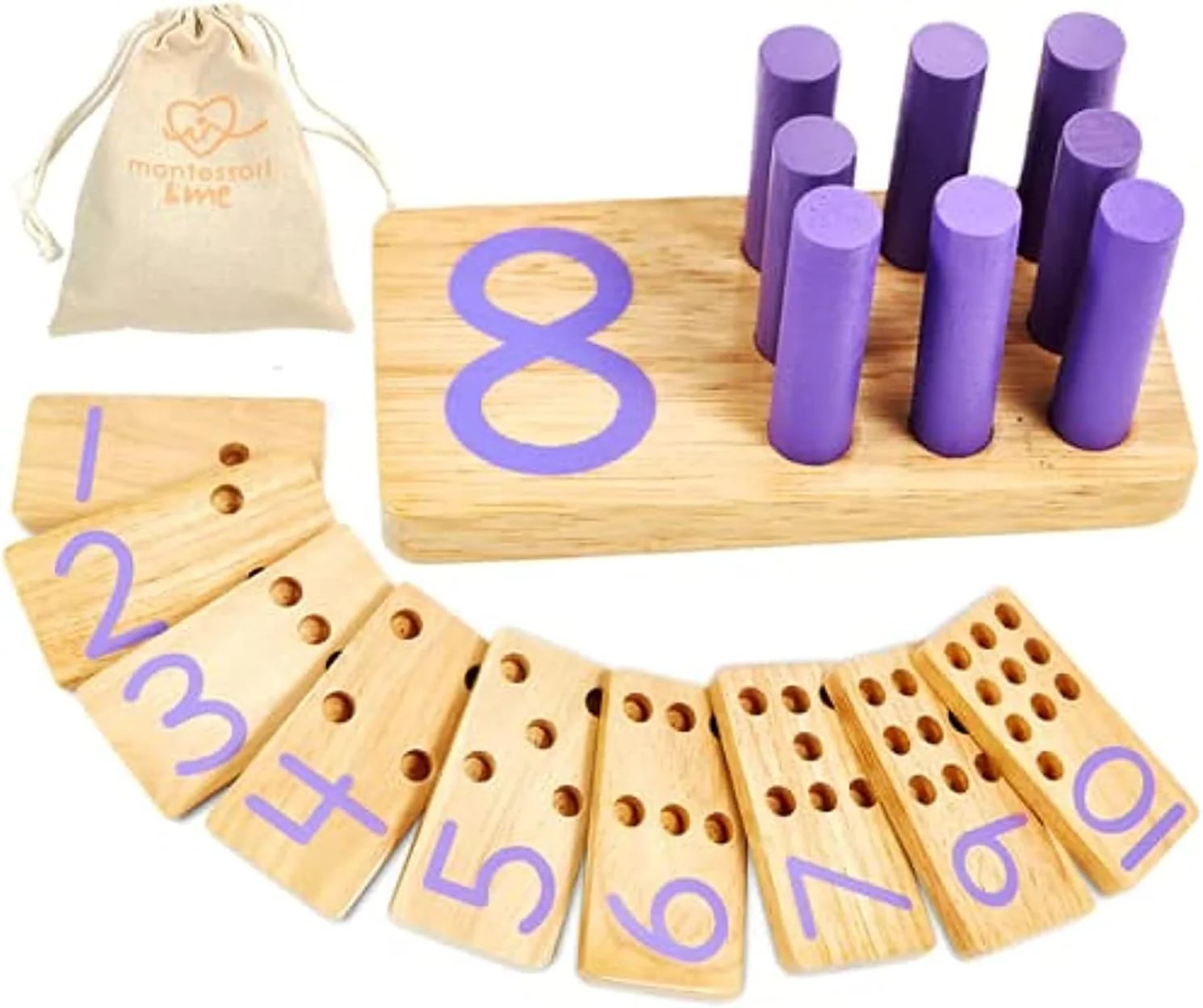 Counting Peg Boards - Wooden Math Manipulatives for Kids Learning and Education