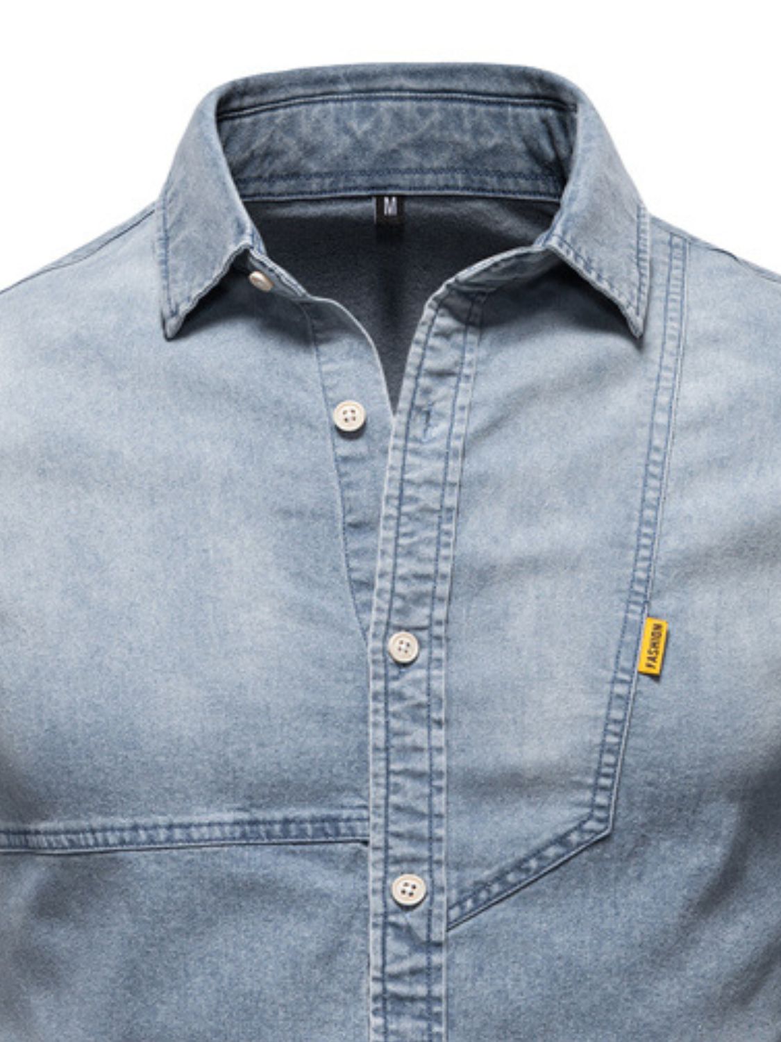 Men’s Button Down Collared Neck Denim Shirt