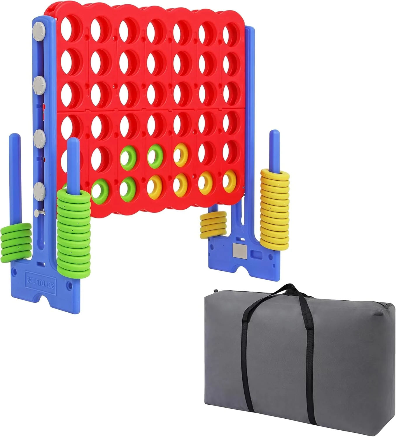 Jumbo 4-to-Score Giant Game Set with Adjustable Height (2.5-3.5 FT) for Kids & Adults