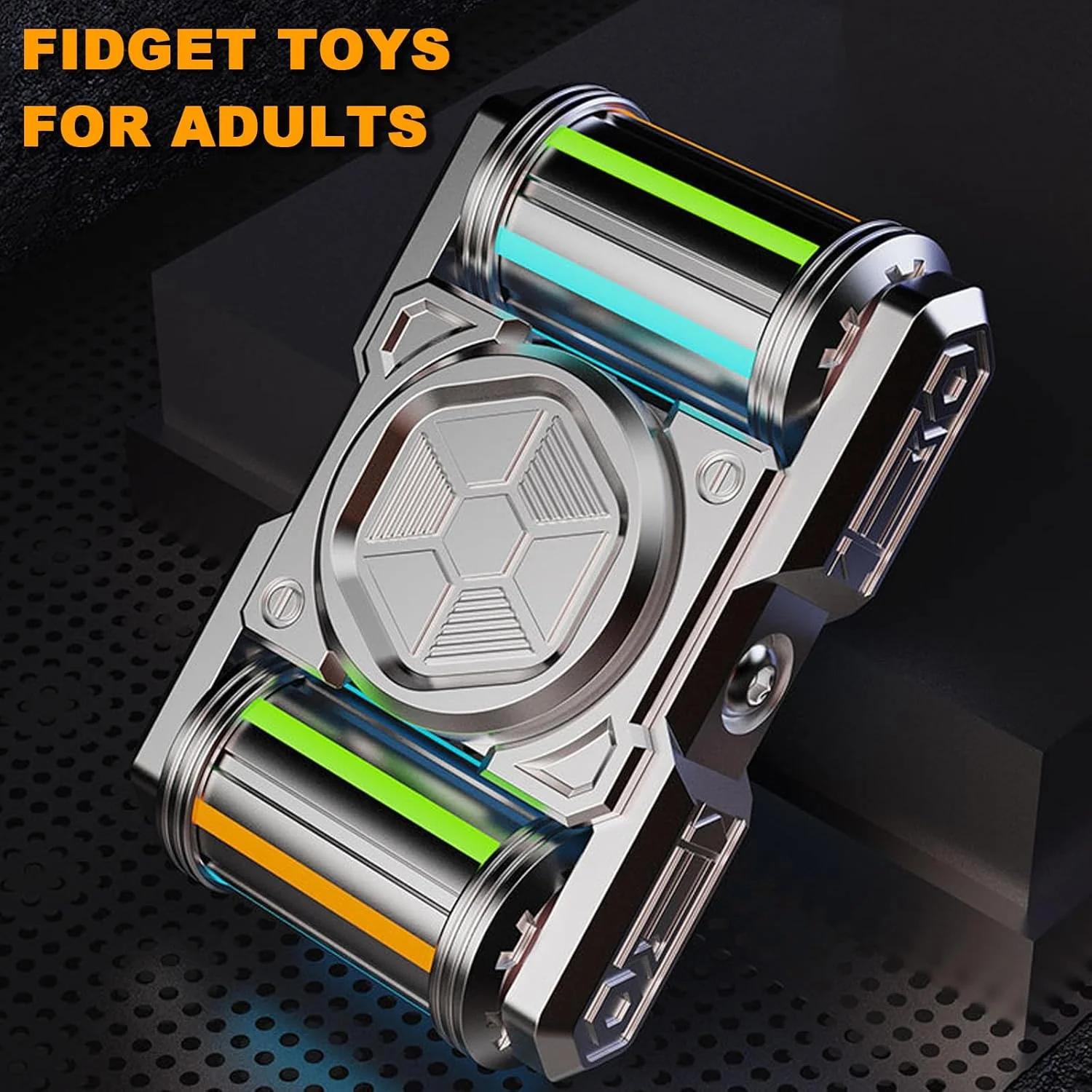 Glow in The Dark Metal Tank Fidget Spinner, EDC Desk Toy for Focus & Stress Relief