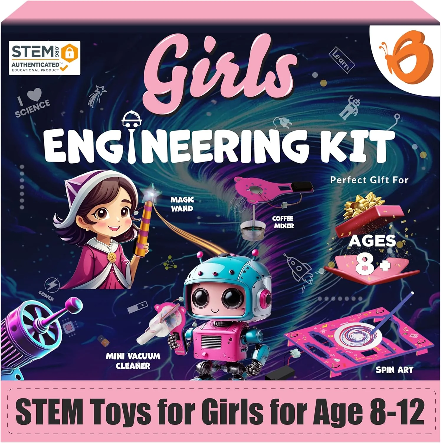 100+ STEM Projects Girls Mini Engineering Kit for Ages 8-15, DIY Science Experiments Educational Toys