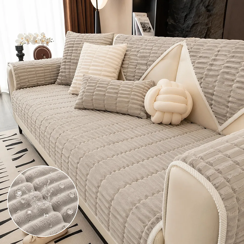 Waterproof Cozy Flannel Sofa Protection Non-Slip Couch Cover