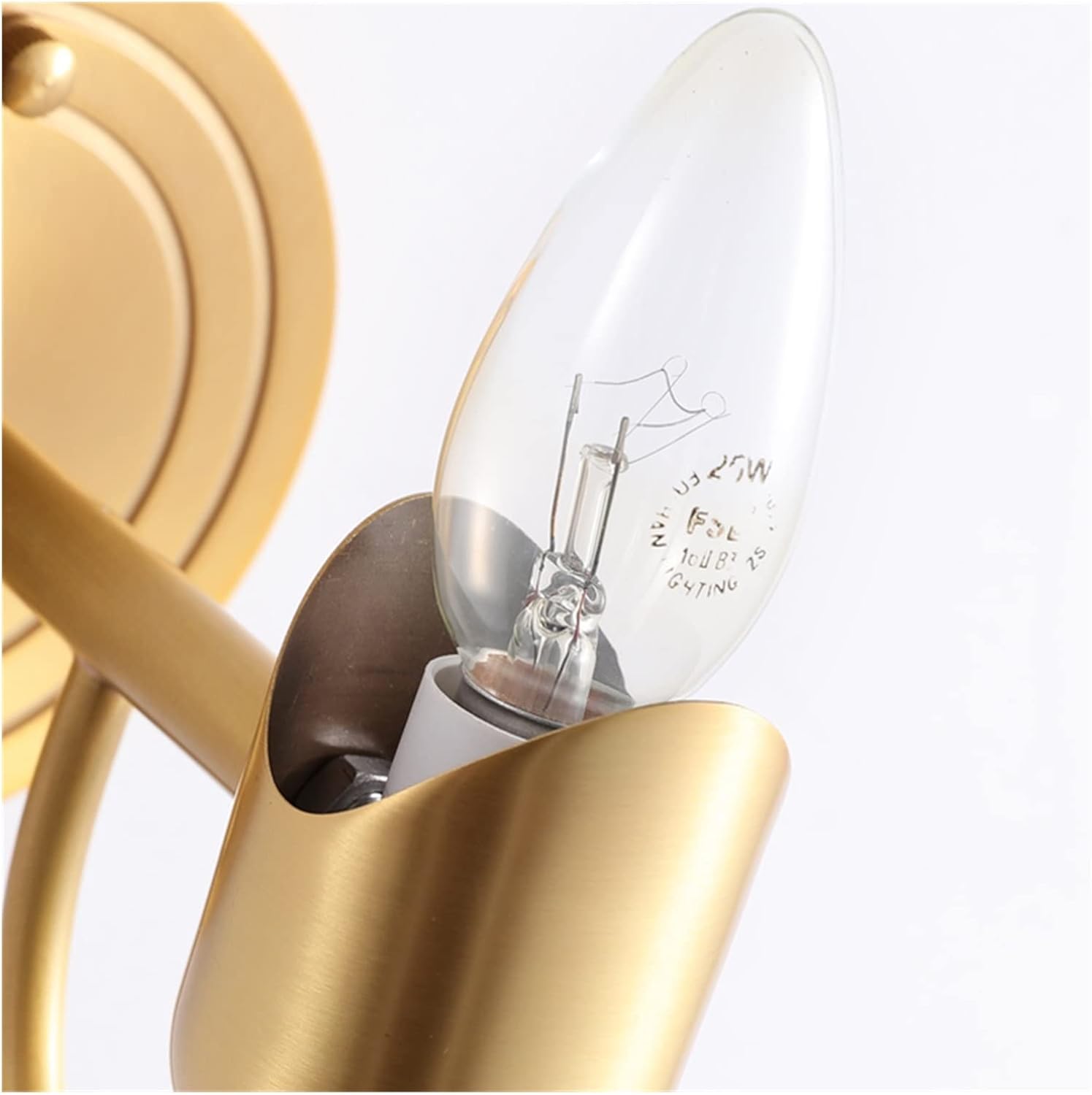 Wall lamp, Copper Wall Lamp Living Room Aisle Wall Lamp Round Lampshade Transparent LED Bedroom Bedside Background Wall Lamp,Light Candle (Warm White Dia16cm H25cm),Warm White,Dia16cm H25cm
